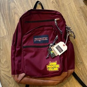 Jansport Maroon and Tan Backpack